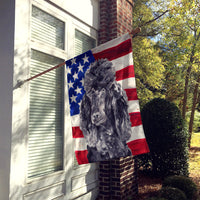 Black Standard Poodle with American Flag USA Flag Canvas House Size SC9626CHF