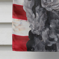 Black Standard Poodle with American Flag USA Flag Canvas House Size SC9626CHF