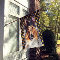 Collie Candy Corn Halloween Flag Canvas House Size SC9646CHF