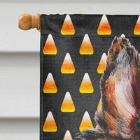 Collie Candy Corn Halloween Flag Canvas House Size SC9646CHF