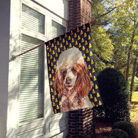 Red Miniature Poodle Candy Corn Halloween Flag Canvas House Size SC9651CHF