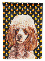 Red Miniature Poodle Candy Corn Halloween Flag Canvas House Size SC9651CHF