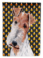 Wire Fox Terrier Candy Corn Halloween Flag Canvas House Size SC9652CHF