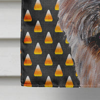 Norwich Terrier Candy Corn Halloween Flag Canvas House Size SC9662CHF