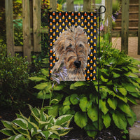 Golden Doodle 2 Candy Corn Halloween Flag Garden Size SC9667GF