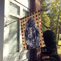 Black Standard Poodle Fall Leaves Flag Canvas House Size SC9674CHF