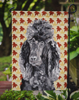 Black Standard Poodle Fall Leaves Flag Garden Size SC9674GF