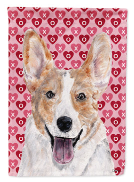 Cardigan Corgi Hearts and Love Flag Canvas House Size SC9696CHF