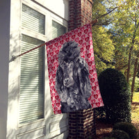 Black Standard Poodle Hearts and Love Flag Canvas House Size SC9698CHF