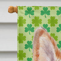 Cardigan Corgi Lucky Shamrock St. Patrick's Day Flag Canvas House Size SC9720CHF