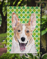 Cardigan Corgi Lucky Shamrock St. Patrick's Day Flag Garden Size