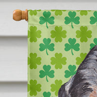 Blue Tick Coonhound Lucky Shamrock St. Patrick's Day Flag Canvas House Size SC9721CHF