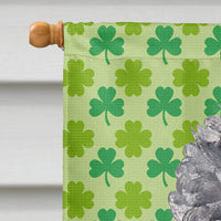 Black Standard Poodle Lucky Shamrock St. Patrick's Day Flag Canvas House Size SC9722CHF