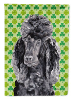 Black Standard Poodle Lucky Shamrock St. Patrick's Day Flag Canvas House Size SC9722CHF