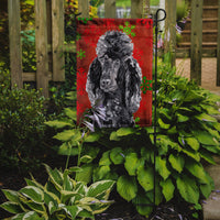 Black Standard Poodle Red Snowflakes Holiday Flag Garden Size SC9746GF