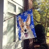 Cardigan Corgi Winter Snowflakes Flag Canvas House Size SC9768CHF