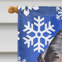 Blue Tick Coonhound Winter Snowflakes Flag Canvas House Size SC9769CHF