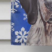 Blue Tick Coonhound Winter Snowflakes Flag Canvas House Size SC9769CHF