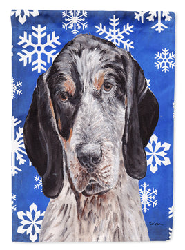 Blue Tick Coonhound Winter Snowflakes Flag Garden Size SC9769GF