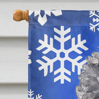 Black Standard Poodle Winter Snowflakes Flag Canvas House Size SC9770CHF