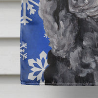 Black Standard Poodle Winter Snowflakes Flag Canvas House Size SC9770CHF