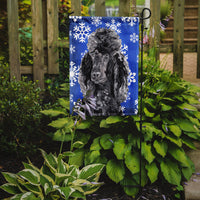 Black Standard Poodle Winter Snowflakes Flag Garden Size SC9770GF