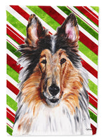 Collie Candy Cane Christmas Flag Canvas House Size SC9790CHF