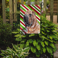 Shar Pei Candy Cane Christmas Flag Garden Size