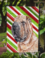 Shar Pei Candy Cane Christmas Flag Garden Size