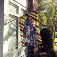 Black Standard Poodle Candy Cane Christmas Flag Canvas House Size SC9794CHF