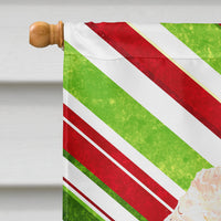 Red Miniature Poodle Candy Cane Christmas Flag Canvas House Size SC9795CHF