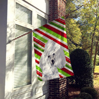 White Toy Poodle Candy Cane Christmas Flag Canvas House Size SC9797CHF