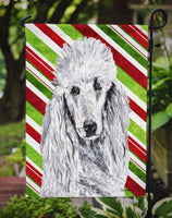 White Standard Poodle Candy Cane Christmas Flag Garden Size SC9799GF