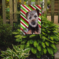 Norfolk Terrier Puppy Candy Cane Christmas Flag Garden Size SC9807GF