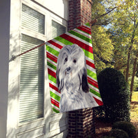 Havanese Candy Cane Christmas Flag Canvas House Size SC9809CHF