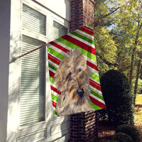 Golden Doodle 2 Candy Cane Christmas Flag Canvas House Size SC9811CHF