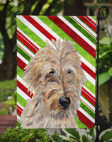 Golden Doodle 2 Candy Cane Christmas Flag Garden Size