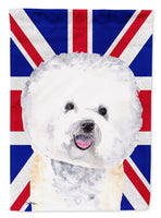 Bichon Frise with English Union Jack British Flag Flag Canvas House Size SC9818CHF