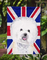 Bichon Frise with English Union Jack British Flag Flag Garden Size