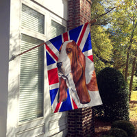 Basset Hound with English Union Jack British Flag Flag Canvas House Size SC9829CHF