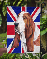 Basset Hound with English Union Jack British Flag Flag Garden Size SC9829GF