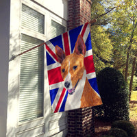 Basenji with English Union Jack British Flag Flag Canvas House Size SC9844CHF