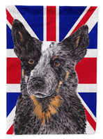 Australian Cattle Dog with English Union Jack British Flag Flag Canvas House Size SC9853CHF