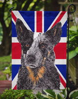 Australian Cattle Dog with English Union Jack British Flag Flag Garden Size SC9853GF