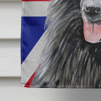 Belgian Sheepdog with English Union Jack British Flag Flag Canvas House Size SC9855CHF