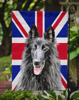 Belgian Sheepdog with English Union Jack British Flag Flag Garden Size SC9855GF