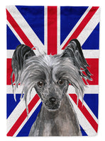 Chinese Crested with English Union Jack British Flag Flag Canvas House Size SC9857CHF