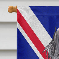 Black Cocker Spaniel with Engish Union Jack British Flag Flag Canvas House Size SC9867CHF