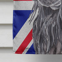 Black Cocker Spaniel with Engish Union Jack British Flag Flag Canvas House Size SC9867CHF