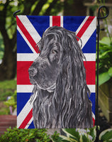 Black Cocker Spaniel with Engish Union Jack British Flag Flag Garden Size SC9867GF